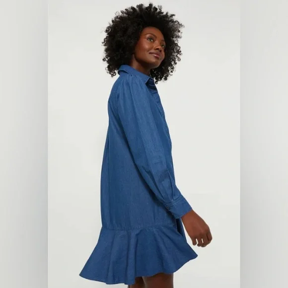 Tuckernuck Lightweight Denim Callahan Shirt Dress Cotton Blue Womens Size Medium - Picture 3 of 14